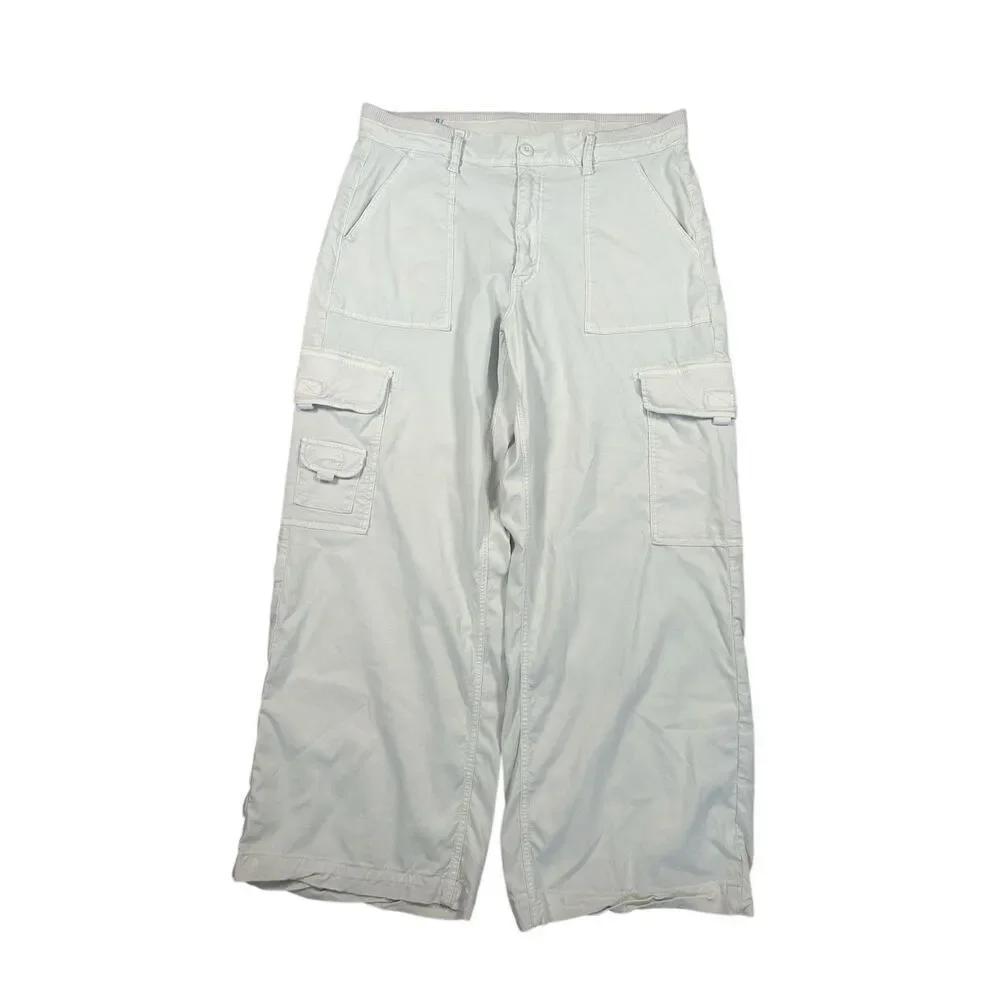 AE Dreamy Drape Stretch Cargo Super High-Waisted Baggy Wide-Leg Pant Beige 12 S
